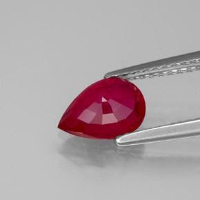 1.37캐럿 천연 핑크 레드 루비, 배 모양, 8.1×6 mm, VS-SI
