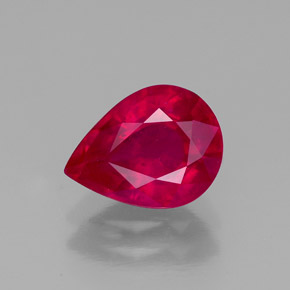 1.96캐럿 천연 바이올렛 레드 루비, 배 모양, 8.9×6.8 mm, VS-SI