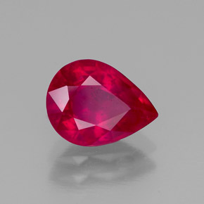 1.96캐럿 천연 바이올렛 레드 루비, 배 모양, 8.9×6.8 mm, VS-SI