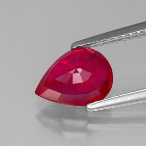 1.96캐럿 천연 바이올렛 레드 루비, 배 모양, 8.9×6.8 mm, VS-SI