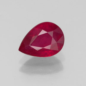 1.55캐럿 천연 핑크 레드 루비, 배 모양, 8.3×6 mm, VS-SI