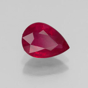1.55캐럿 천연 핑크 레드 루비, 배 모양, 8.3×6 mm, VS-SI
