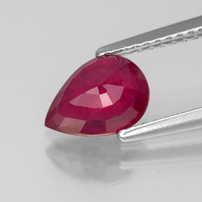 1.55캐럿 천연 핑크 레드 루비, 배 모양, 8.3×6 mm, VS-SI