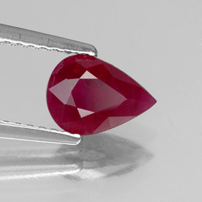1.16캐럿 천연 핑크 레드 루비, 배 모양, 7.9×5.7 mm, SI