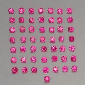 캐럿 천연 바이올렛 레드 루비 보석, 라운드 컷, 1.64 mm, VS-SI
