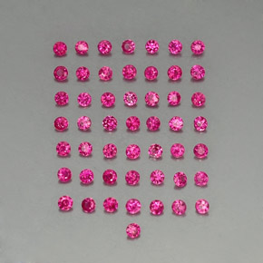 캐럿 천연 바이올렛 레드 루비 보석, 라운드 컷, 1.69 mm, VS-SI