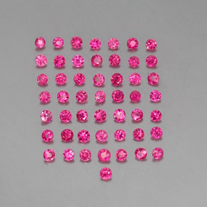 캐럿 천연 바이올렛 레드 루비 보석, 라운드 컷, 1.84 mm, VS-SI