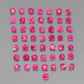 캐럿 천연 바이올렛 레드 루비 보석, 라운드 컷, 1.84 mm, VS-SI