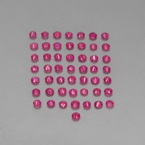캐럿 천연 바이올렛 레드 루비 보석, 라운드 컷, 1.84 mm, VS-SI