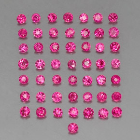 캐럿 천연 바이올렛 레드 루비 보석, 라운드 컷, 1.81 mm, VS-SI