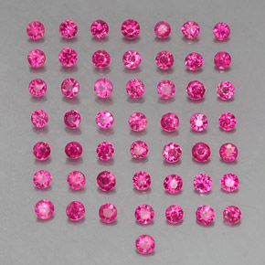 캐럿 천연 바이올렛 레드 루비 보석, 라운드 컷, 1.75 mm, VS-SI