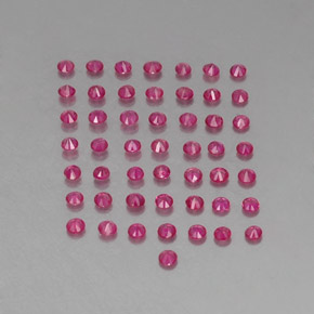 캐럿 천연 바이올렛 레드 루비 보석, 라운드 컷, 1.75 mm, VS-SI