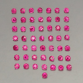 캐럿 천연 바이올렛 레드 루비 보석, 라운드 컷, 1.98 mm, VS-SI