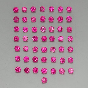 캐럿 천연 바이올렛 레드 루비 보석, 라운드 컷, 1.64 mm, VS-SI