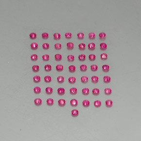 캐럿 천연 바이올렛 레드 루비 보석, 라운드 컷, 1.64 mm, VS-SI