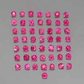 캐럿 천연 바이올렛 레드 루비 보석, 라운드 컷, 1.75 mm, VS-SI