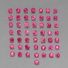 캐럿 천연 바이올렛 레드 루비 보석, 라운드 컷, 1.74 mm, VS-SI