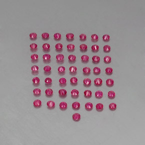 캐럿 천연 바이올렛 레드 루비 보석, 라운드 컷, 1.74 mm, VS-SI