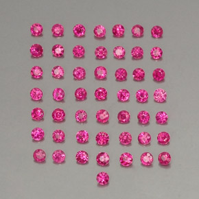 캐럿 천연 바이올렛 레드 루비 보석, 라운드 컷, 1.66 mm, VS-SI