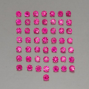 캐럿 천연 바이올렛 레드 루비 보석, 라운드 컷, 1.88 mm, VS-SI