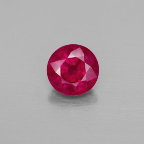 1.94캐럿 천연 핑크 레드 루비, 라운드 컷, 7.14 mm, VS-SI