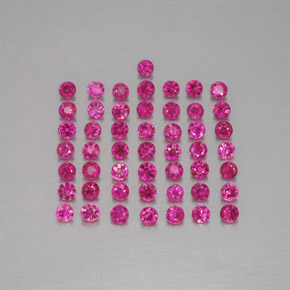 캐럿 천연 바이올렛 레드 루비 보석, 라운드 컷, 1.75 mm, VS-SI