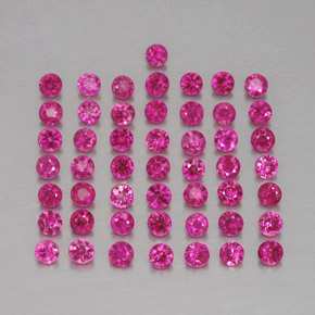 캐럿 천연 바이올렛 레드 루비 보석, 라운드 컷, 1.75 mm, VS-SI