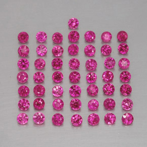 캐럿 천연 바이올렛 레드 루비 보석, 라운드 컷, 1.75 mm, VS-SI