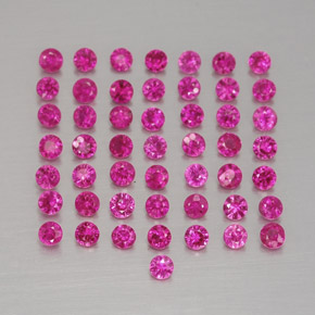캐럿 천연 바이올렛 레드 루비 보석, 라운드 컷, 1.65 mm, VS-SI