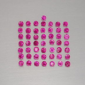 캐럿 천연 바이올렛 레드 루비 보석, 라운드 컷, 1.61 mm, VS-SI