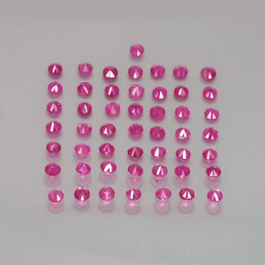 캐럿 천연 바이올렛 레드 루비 보석, 라운드 컷, 1.61 mm, VS-SI