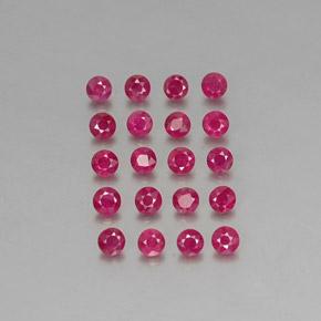 2.18캐럿 천연 미디엄 레드 루비 보석, 라운드 컷, 2.78 mm, VS-SI
