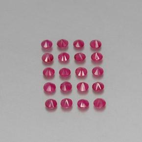 2.18캐럿 천연 미디엄 레드 루비 보석, 라운드 컷, 2.78 mm, VS-SI