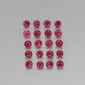 캐럿 천연 핑크 레드 루비 보석, 라운드 컷, 2.85 mm, VS-SI