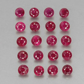 캐럿 천연 핑크 레드 루비 보석, 라운드 컷, 2.85 mm, VS-SI