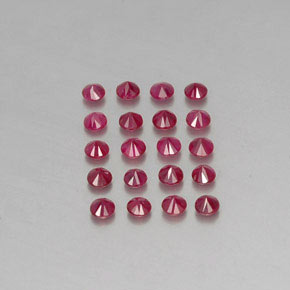 캐럿 천연 핑크 레드 루비 보석, 라운드 컷, 2.85 mm, VS-SI