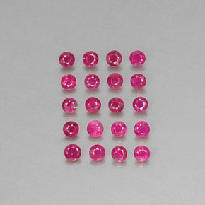 캐럿 천연 핑크 레드 루비 보석, 라운드 컷, 2.64 mm, VS-SI