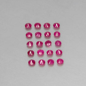 캐럿 천연 핑크 레드 루비 보석, 라운드 컷, 2.64 mm, VS-SI