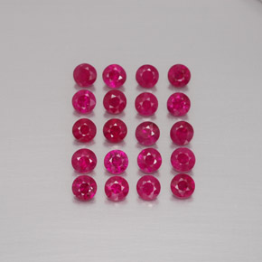 캐럿 천연 핑크 레드 루비 보석, 라운드 컷, 2.62 mm, VS-SI