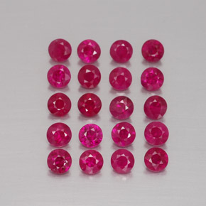 캐럿 천연 핑크 레드 루비 보석, 라운드 컷, 2.62 mm, VS-SI