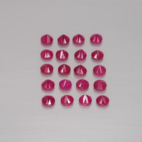 캐럿 천연 핑크 레드 루비 보석, 라운드 컷, 2.62 mm, VS-SI