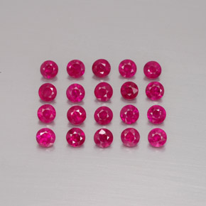 캐럿 천연 핑크 레드 루비 보석, 라운드 컷, 2.61 mm, VS-SI