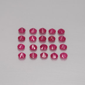 캐럿 천연 핑크 레드 루비 보석, 라운드 컷, 2.61 mm, VS-SI