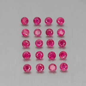 캐럿 천연 핑크 레드 루비 보석, 라운드 컷, 2.59 mm, VS-SI