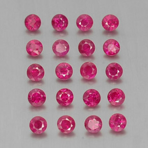 캐럿 천연 핑크 레드 루비 보석, 라운드 컷, 2.59 mm, VS-SI