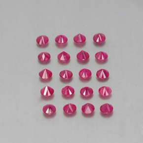 캐럿 천연 핑크 레드 루비 보석, 라운드 컷, 2.59 mm, VS-SI