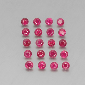 캐럿 천연 핑크 레드 루비 보석, 라운드 컷, 2.56 mm, VS-SI
