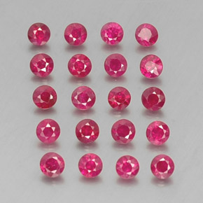 캐럿 천연 핑크 레드 루비 보석, 라운드 컷, 2.56 mm, VS-SI
