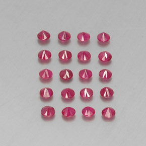 캐럿 천연 핑크 레드 루비 보석, 라운드 컷, 2.56 mm, VS-SI