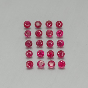 캐럿 천연 핑크 레드 루비 보석, 라운드 컷, 2.86 mm, VS-SI